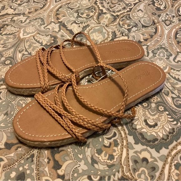 NWT Madewell Kathryn Espadrille Slide Sandals in Leather Women’s Sz 9.5 - Picture 7 of 10